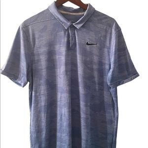 Nike Golf Blue Camo dry fit Shirt Large